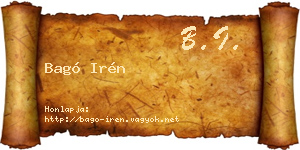 Bagó Irén névjegykártya