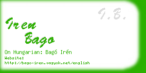 iren bago business card